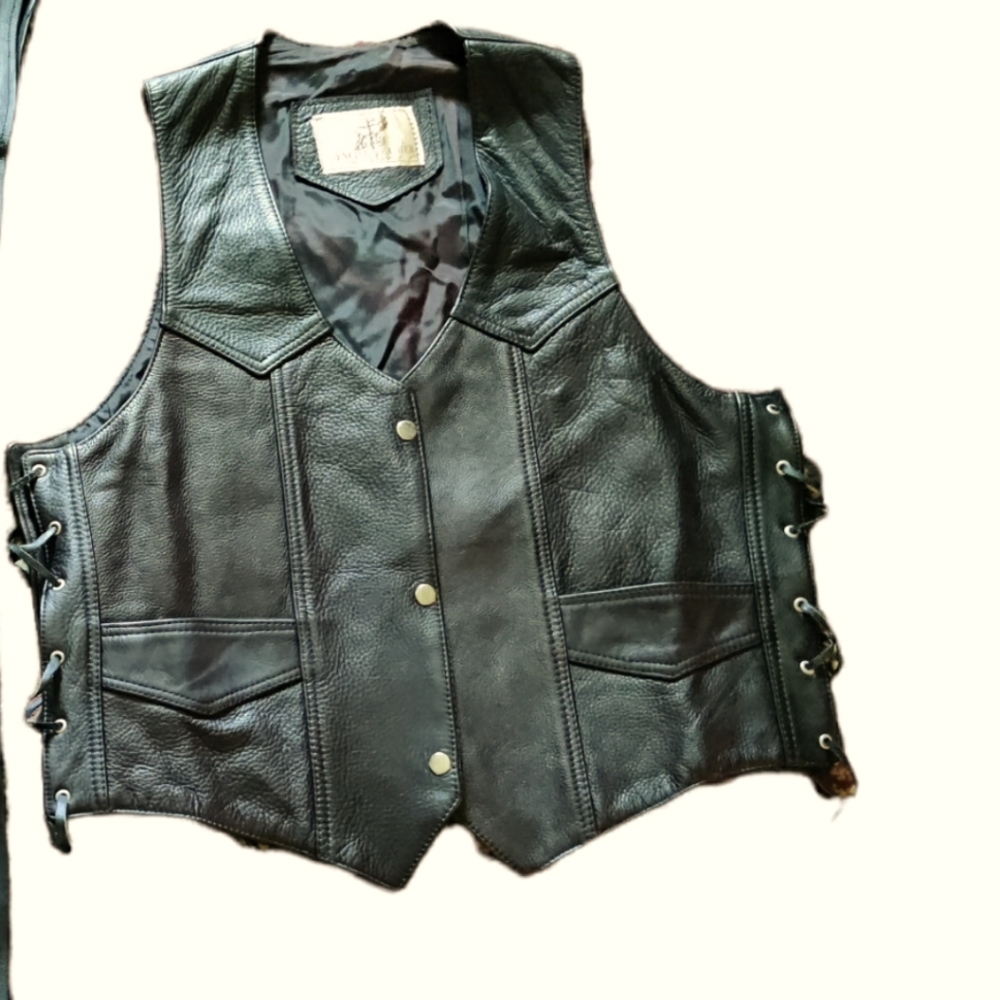 Leather Vest Men's Size Large